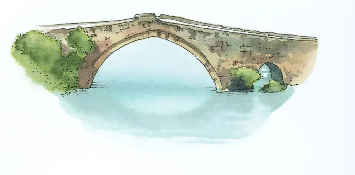 Framed Print : Illustration of Alakopru bridge, Turkey Framed Print : Illustration of Alakopru bridge, Turkey