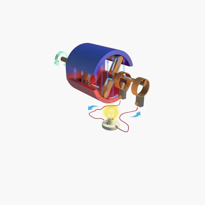 Framed Print : Illustration of an alternator, anti-clockwise current Framed Print : Illustration of an alternator, anti-clockwise current