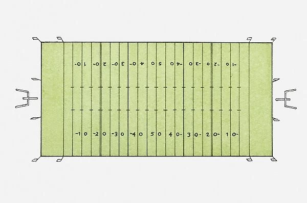 Illustration of American football pitch