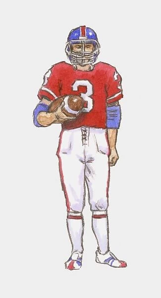 Illustration of American football player
