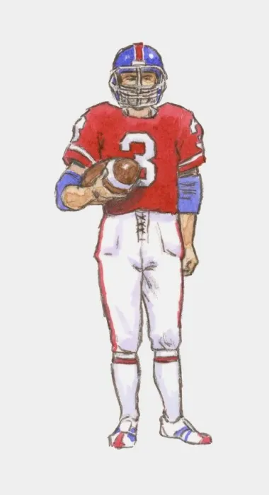 Framed Print : Illustration of American football player Framed Print : Illustration of American football player