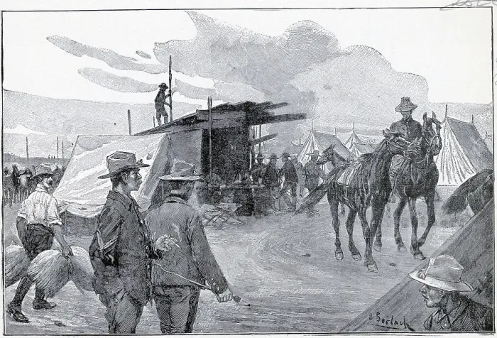 Framed Print : Illustration Of American War Camp Framed Print : Illustration Of American War Camp
