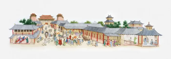 Framed Print : Illustration of ancient Chinese city of Ch angan