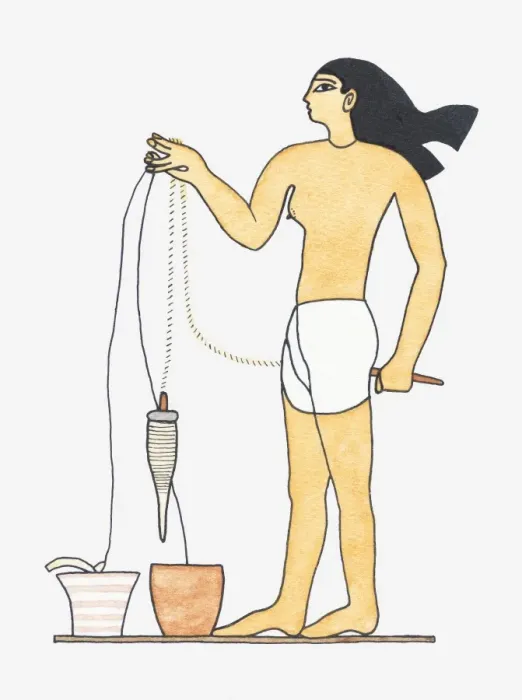 Framed Print : Illustration of ancient Egyptian female spinner Framed Print : Illustration of ancient Egyptian female spinner