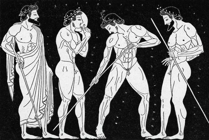 Framed Print : Illustration of Ancient Greek Athletes Framed Print : Illustration of Ancient Greek Athletes