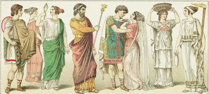 Framed Print : Illustration of Ancient Greek Fashions Framed Print : Illustration of Ancient Greek Fashions
