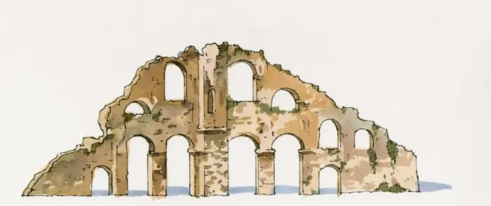 Framed Print : Illustration of ancient ruins in Selge, Pisidia Framed Print : Illustration of ancient ruins in Selge, Pisidia