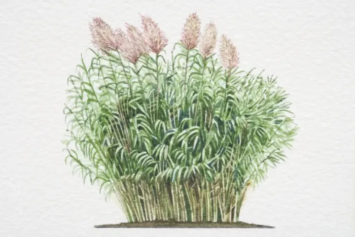 Framed Print : Illustration, Arundo donax, Giant Reed, dense leafy stalks and silky awns Framed Print : Illustration, Arundo donax, Giant Reed, dense leafy stalks and silky awns