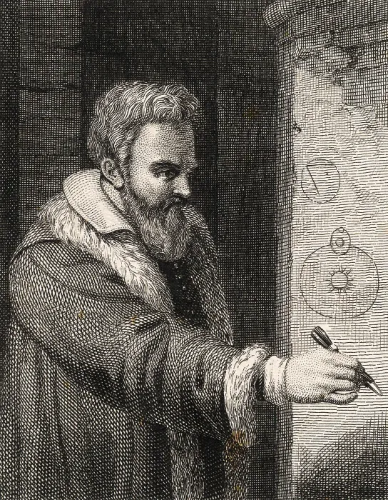 Framed Print : Illustration of Astronomer Galileo Galilei Framed Print : Illustration of Astronomer Galileo Galilei