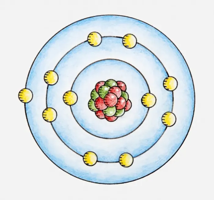 Framed Print : Illustration of atoms Framed Print : Illustration of atoms