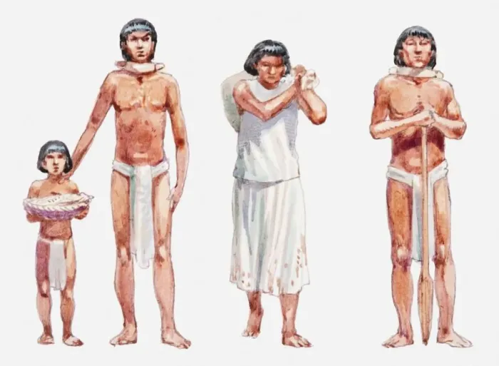 Framed Print : Illustration of four Aztec slaves Framed Print : Illustration of four Aztec slaves