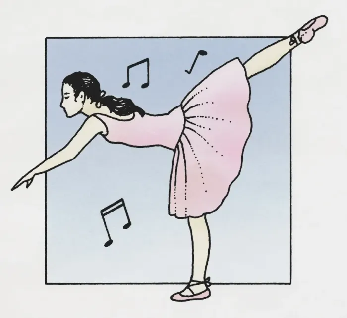 Framed Print : Illustration of ballet dancer leaning forward on one leg with other leg in the air using vestibulocochlear nerves to balance Framed Print : Illustration of ballet dancer leaning forward on one leg with other leg in the air using vestibulocochlear nerves to balance