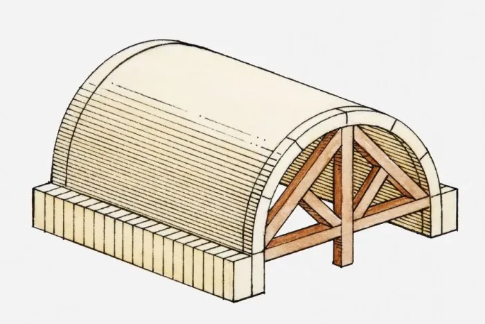 Framed Print : Illustration of barrel vault, also known as tunnel vault or wagon vault Framed Print : Illustration of barrel vault, also known as tunnel vault or wagon vault