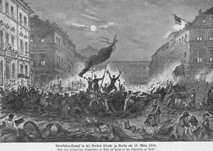 Framed Print : Illustration of Barricades in Berlin Framed Print : Illustration of Barricades in Berlin