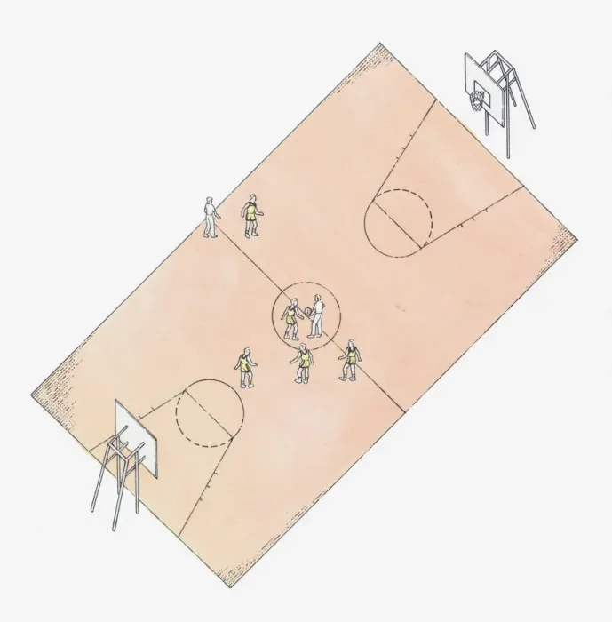 Framed Print : Illustration of basketball court Framed Print : Illustration of basketball court