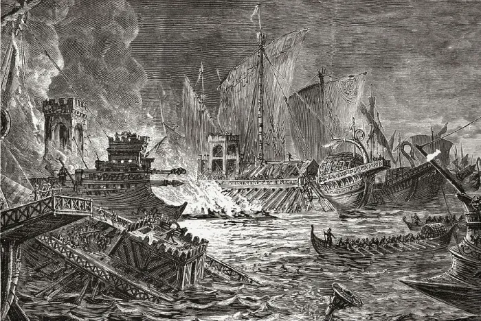 Framed Print : Illustration of the Battle of Actium Framed Print : Illustration of the Battle of Actium