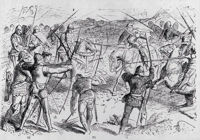 Framed Print : Illustration of the Battle of Crecy Framed Print : Illustration of the Battle of Crecy