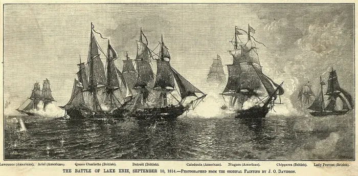 Framed Print : Illustration of Battle of Lake Erie Framed Print : Illustration of Battle of Lake Erie