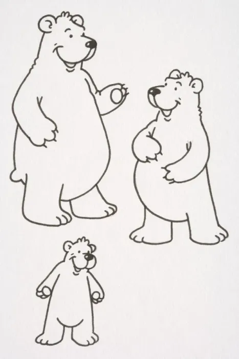 Framed Print : Illustration, three bears standing together Framed Print : Illustration, three bears standing together