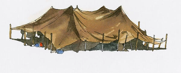 Illustration of Bedouin tent near Black Sea coast