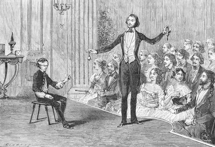 Framed Print : Illustration of Believers at Mind Reader Presentation