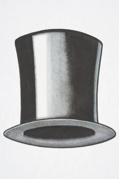 Framed Print : Illustration, black top hat Framed Print : Illustration, black top hat