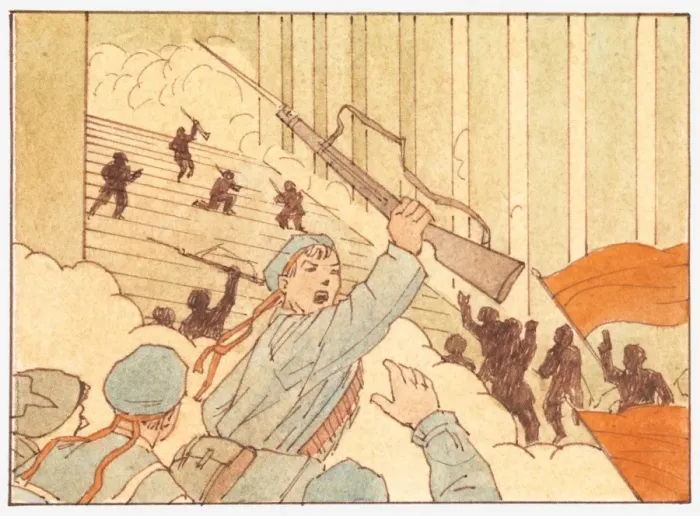 Framed Print : Illustration of bolsheviks gaining control of city during the Russian Revolution Framed Print : Illustration of bolsheviks gaining control of city during the Russian Revolution