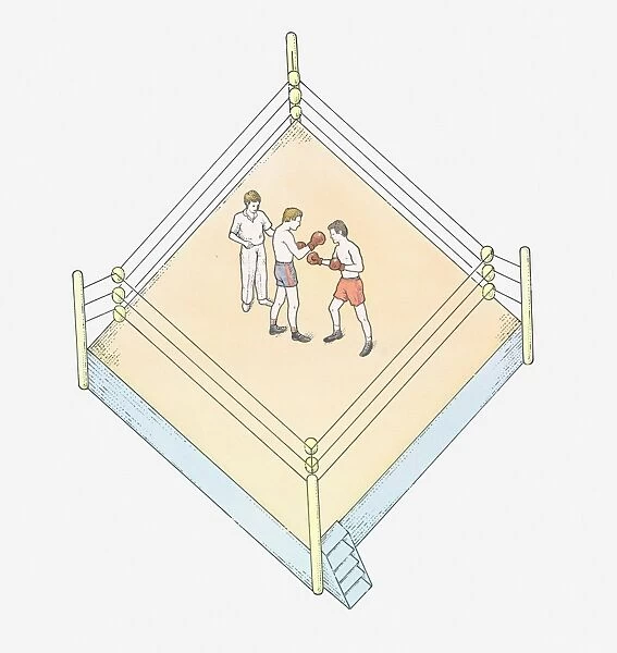 Illustration of boxing ring