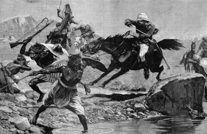 Framed Print : Illustration; British Fighting Sudanese Framed Print : Illustration; British Fighting Sudanese