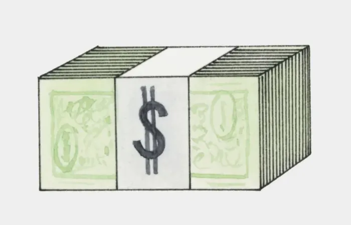 Framed Print : Illustration of bundle of dollar notes Framed Print : Illustration of bundle of dollar notes