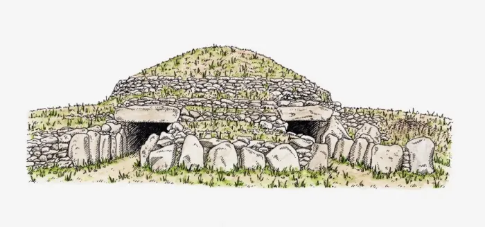 Framed Print : Illustration of burial mound found in Dissignac, France Framed Print : Illustration of burial mound found in Dissignac, France