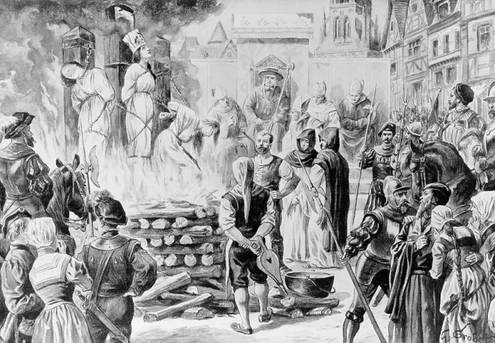 Framed Print : Illustration of the Burning of Witches Framed Print : Illustration of the Burning of Witches