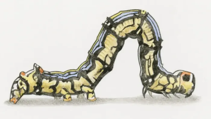 Framed Print : Illustration of Cabbage Looper (Trichoplusia ni) caterpillar also known as a Cabbage Worm Framed Print : Illustration of Cabbage Looper (Trichoplusia ni) caterpillar also known as a Cabbage Worm