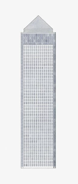 Illustration of Canary Wharf Tower, Isle of Dogs, London, England