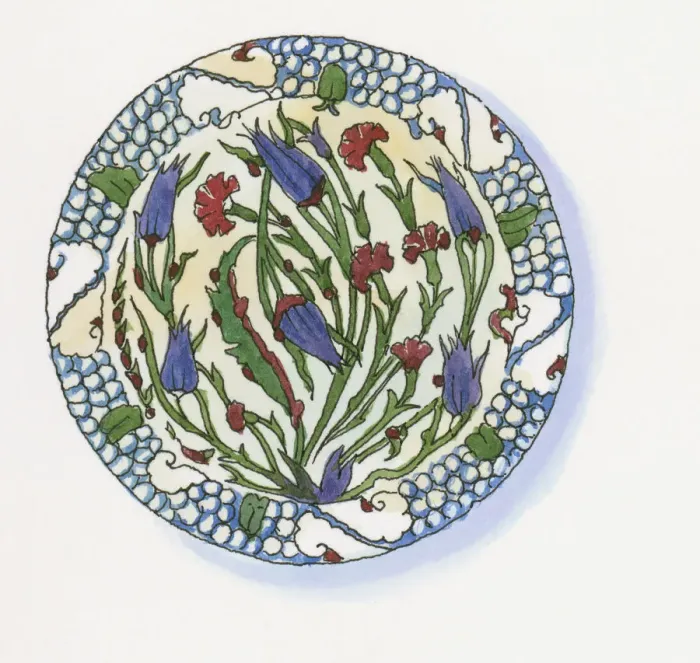Framed Print : Illustration of ceramic Canakkale plate