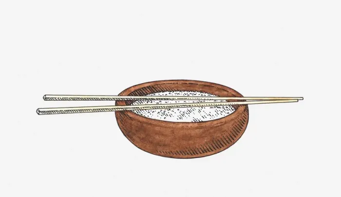 Framed Print : Illustration of chopsticks on bowl of rice Framed Print : Illustration of chopsticks on bowl of rice