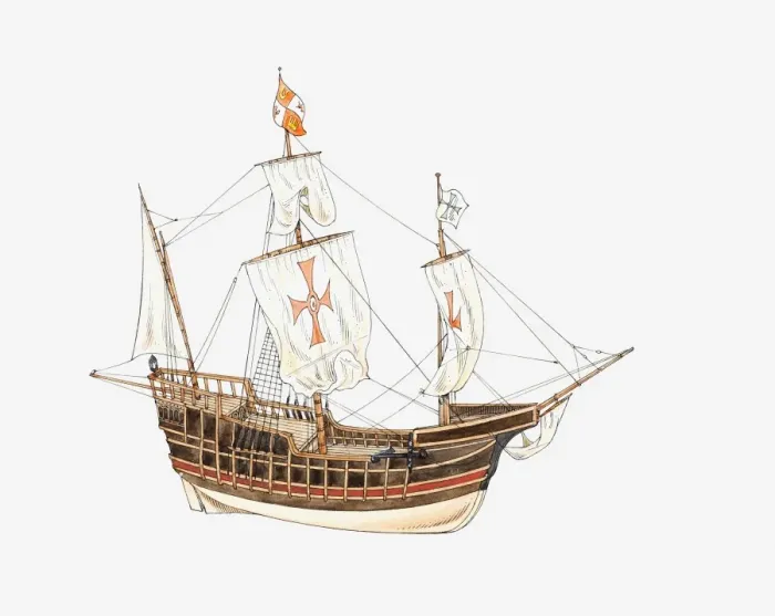 Framed Print : Illustration of Christopher Columbus ship, the Santa Maria