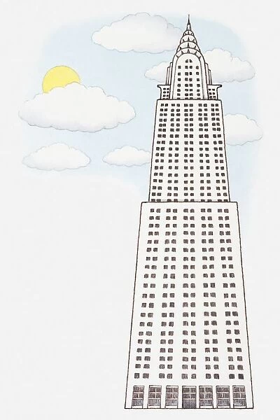 Illustration of the Chrysler Building, low angle view