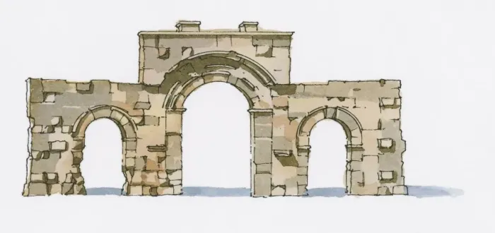 Framed Print : Illustration of City Gate of Olba-Diocaesarea Framed Print : Illustration of City Gate of Olba-Diocaesarea