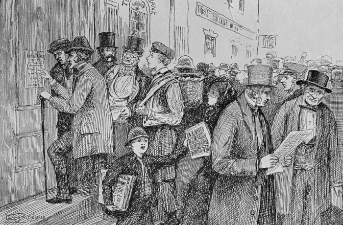 Framed Print : Illustration of the Closing of New York Banks, 1857 Framed Print : Illustration of the Closing of New York Banks, 1857
