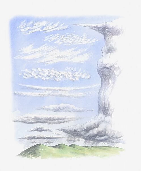 Illustration of cloud formations