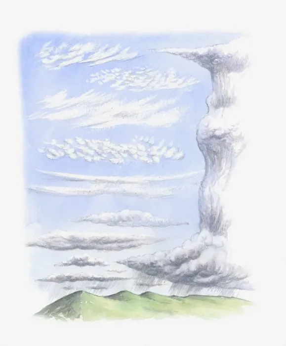 Framed Print : Illustration of cloud formations Framed Print : Illustration of cloud formations