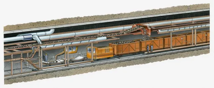 Framed Print : Illustration of coal being loaded onto train Framed Print : Illustration of coal being loaded onto train