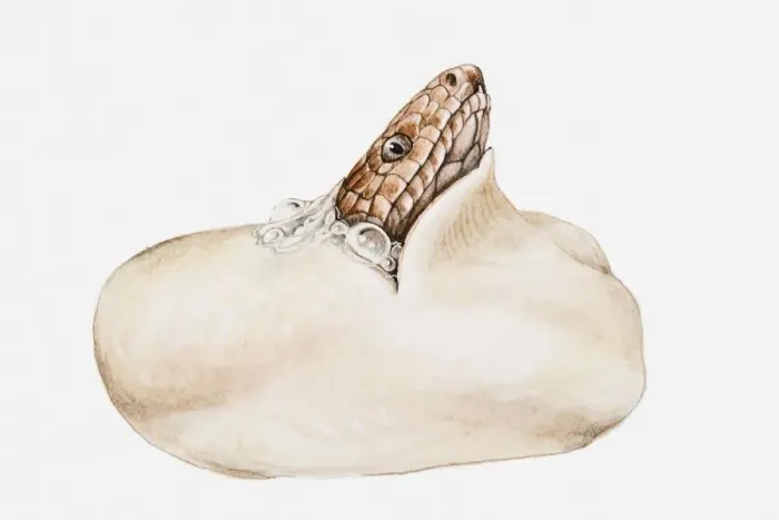 Framed Print : Illustration of cobras head poking out of egg Framed Print : Illustration of cobras head poking out of egg