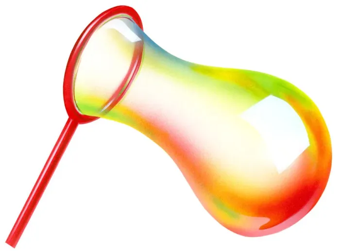 Framed Print : Illustration of colourful bubble blown through bubble wand Framed Print : Illustration of colourful bubble blown through bubble wand