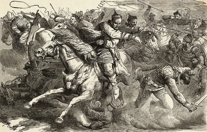 Framed Print : Illustration of Combat Between Huns and Alans Framed Print : Illustration of Combat Between Huns and Alans