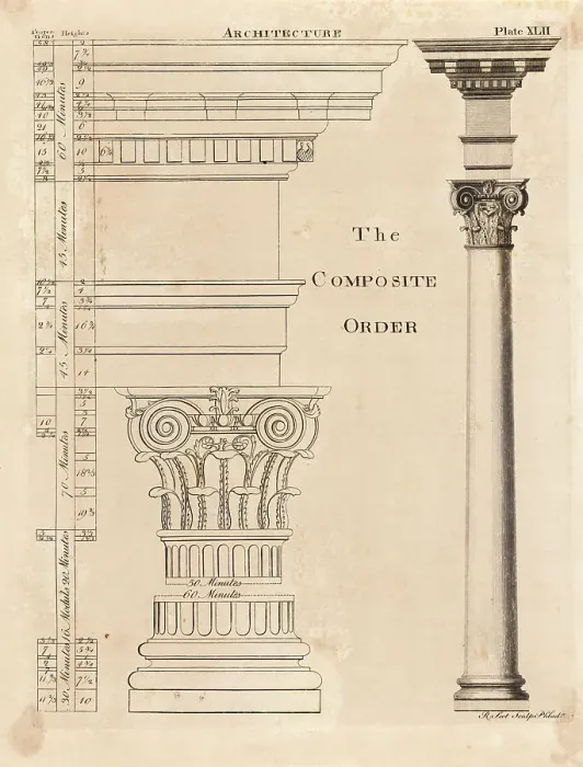 Framed Print : Illustration Composite Order of Columns Framed Print : Illustration Composite Order of Columns