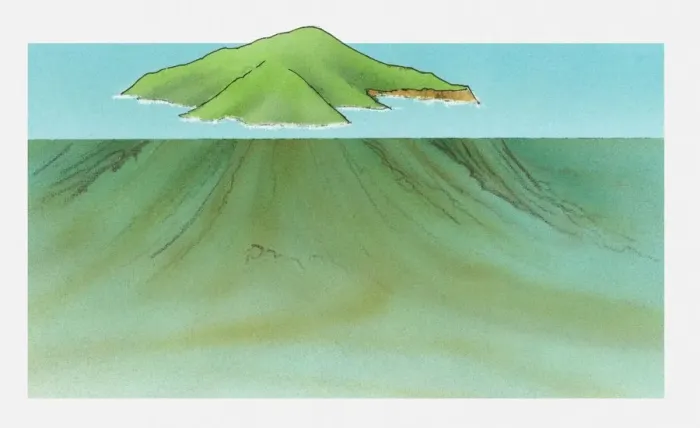 Framed Print : Illustration of coral island known as an atoll Framed Print : Illustration of coral island known as an atoll