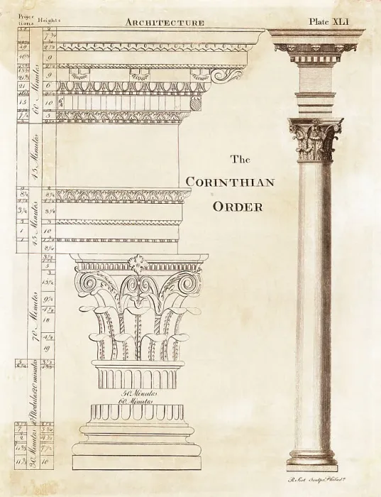 Framed Print : Illustration of Corinthian Columns Framed Print : Illustration of Corinthian Columns