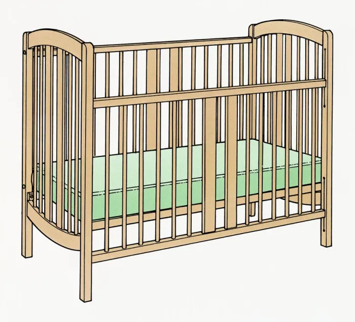 Framed Print : Illustration of cot Framed Print : Illustration of cot